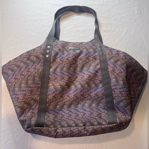 Columbia Large Purple-Gray Women's Tote Gym Bag with Yoga Clip to Hold Mat - Picture 1 of 12